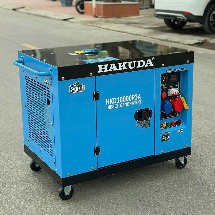 Máy phát điện chạy dầu HAKUDA 10KW HKD10000P3A tích hợp 1-3 pha