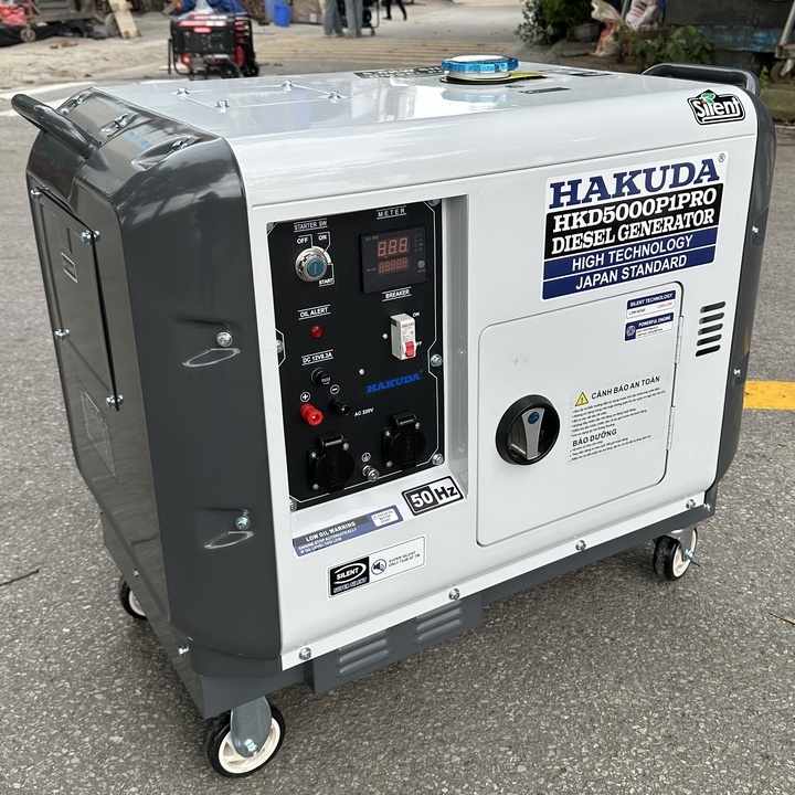 Máy phát điện chạy dầu 5KW HAKUDA HKD5000P1PRO siêu cách âm