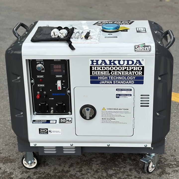 Máy phát điện chạy dầu diesel 5KW HAKUDA HKD5000P1PRO siêu cách âm