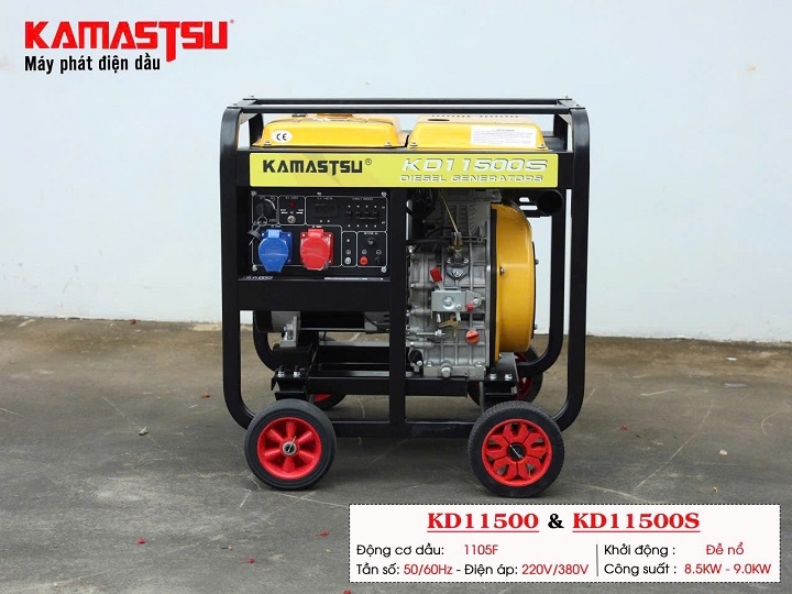 Máy phát điện chạy dầu diesel 9KW KAMASTSU KD11500 đề
