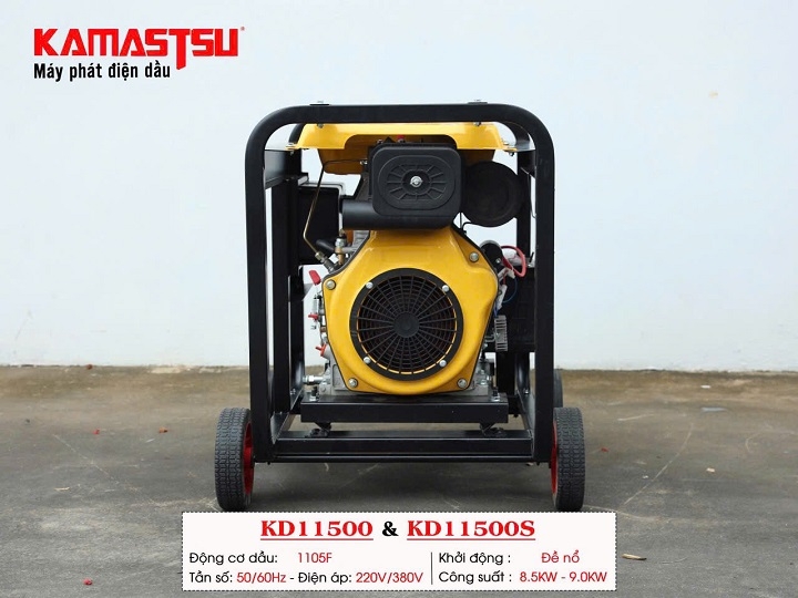 Máy phát điện chạy dầu diesel 9KW KAMASTSU KD11500S 3 pha đề