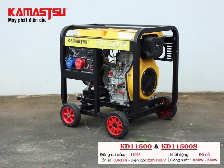 Máy phát điện chạy dầu diesel 9KW KAMASTSU KD11500 đề