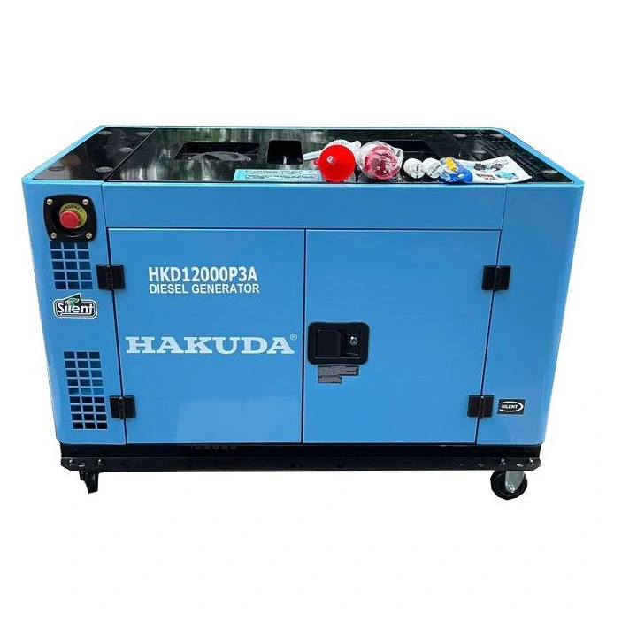 Máy phát điện chạy dầu diesel 12KW HAKUDA HKD12000P3A siêu cách âm 3 pha