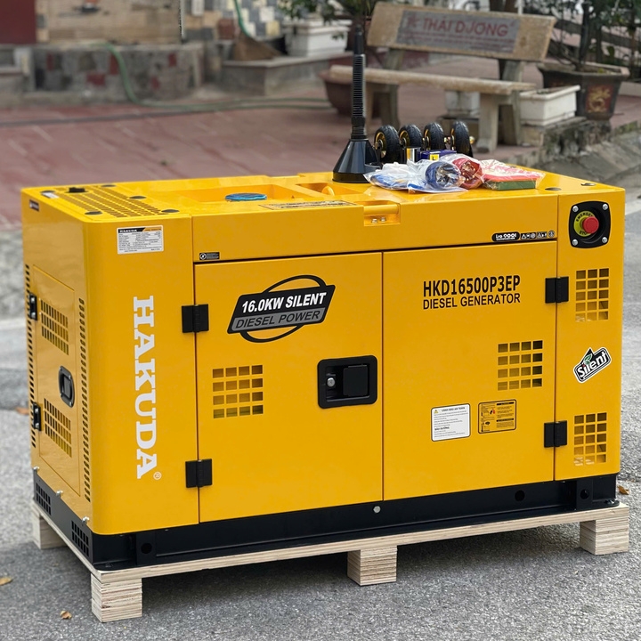 Máy phát điện chạy dầu 16KW HAKUDA HKD16500P3EP 3 pha chống ồn