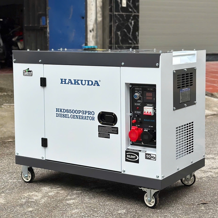 Máy phát điện chạy dầu diesel 8KW HAKUDA HKD8500P3PRO 3 pha siêu êm