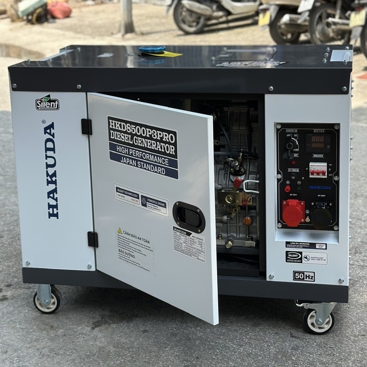 Máy phát điện chạy dầu diesel 8KW HAKUDA HKD8500P3PRO 3 pha siêu êm