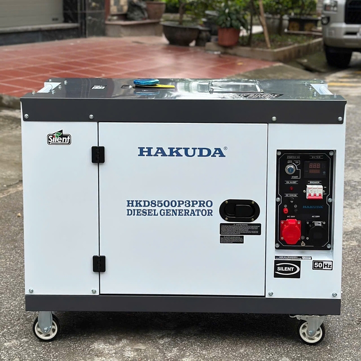 Máy phát điện chạy dầu diesel 8KW HAKUDA HKD8500P3PRO 3 pha siêu êm