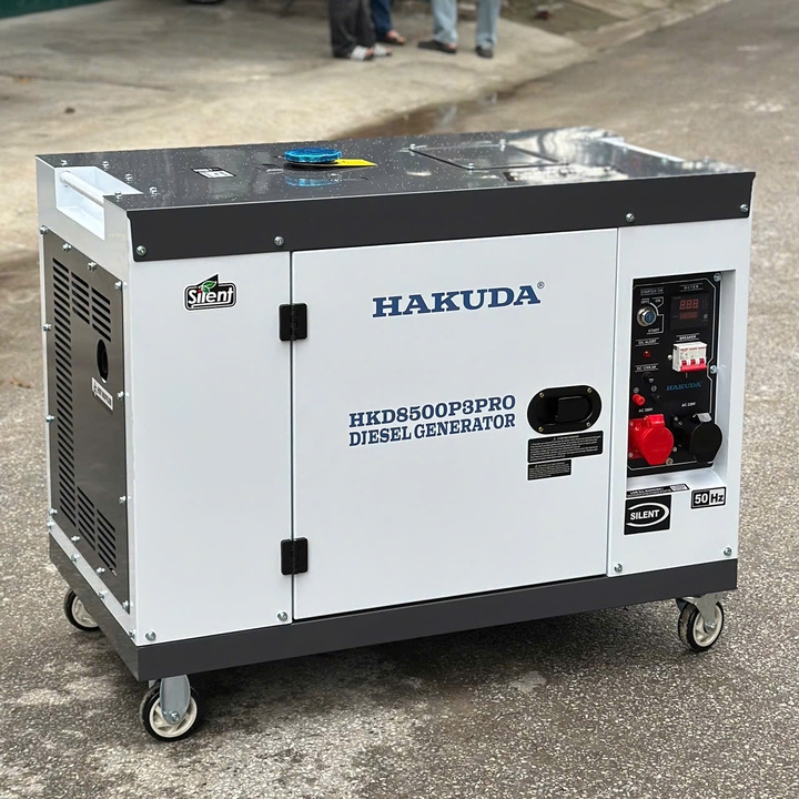 Máy phát điện chạy dầu diesel 8KW HAKUDA HKD8500P3PRO 3 pha siêu êm
