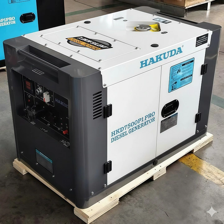 Máy phát điện chạy dầu diesel 7KW HAKUDA HKD7000P1PRO siêu cách âm