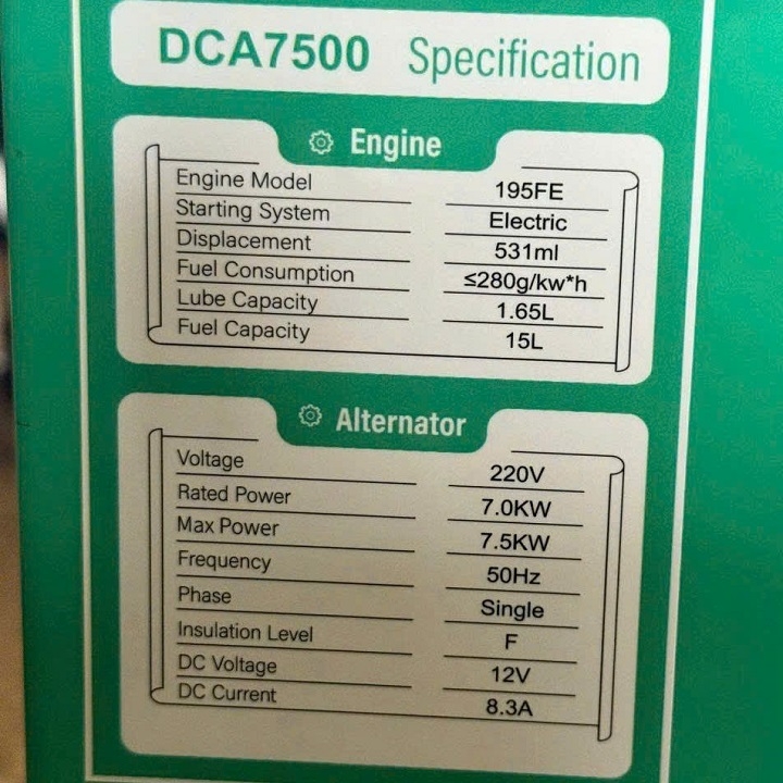 Máy phát điện chạy dầu NIKIPRO 7KW DCA-7500 cách âm