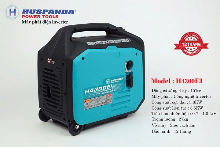 Máy phát điện chạy xăng Huspanda 3.8kW H4300EI inverter