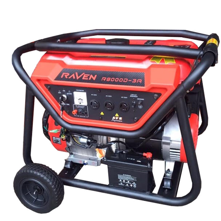 Máy Phát Điện Chạy Xăng Raven 6Kw R8000D-3A Đề