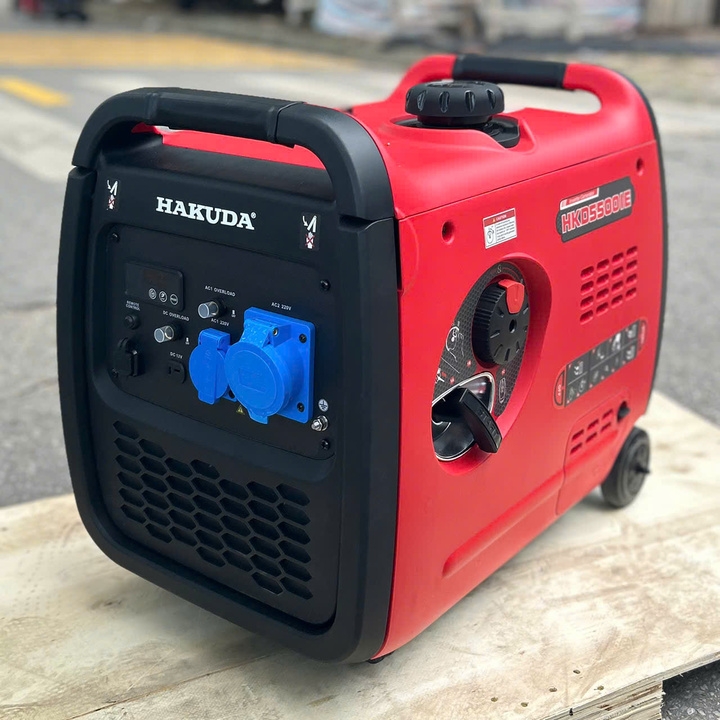 Máy phát điện chạy xăng siêu cách âm 5KW HAKUDA HKD5500IE New có đề