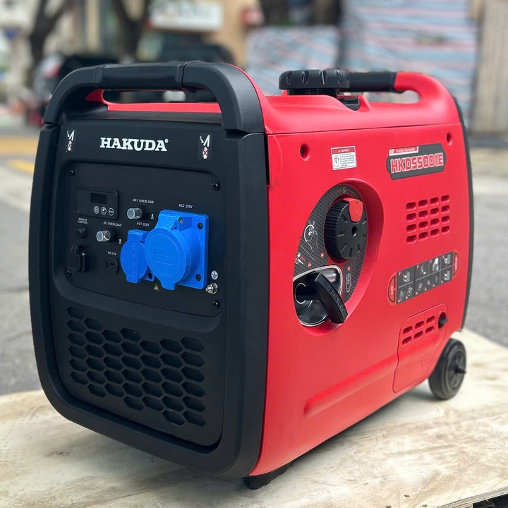 Máy phát điện chạy xăng siêu cách âm 5KW HAKUDA HKD5500IE New có đề