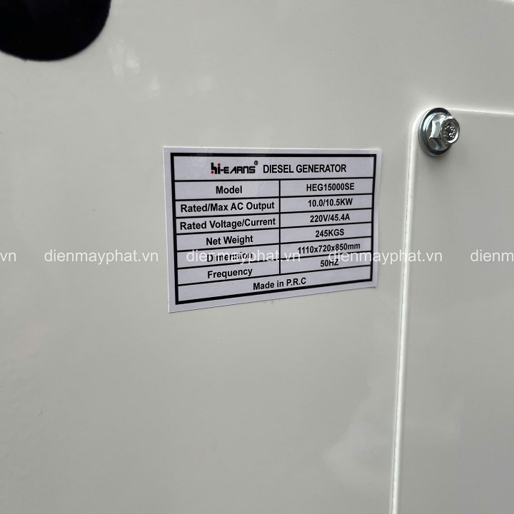 Máy phát điện chạy dầu chống ồn HI-EARNS 10KW HEG15000SE
