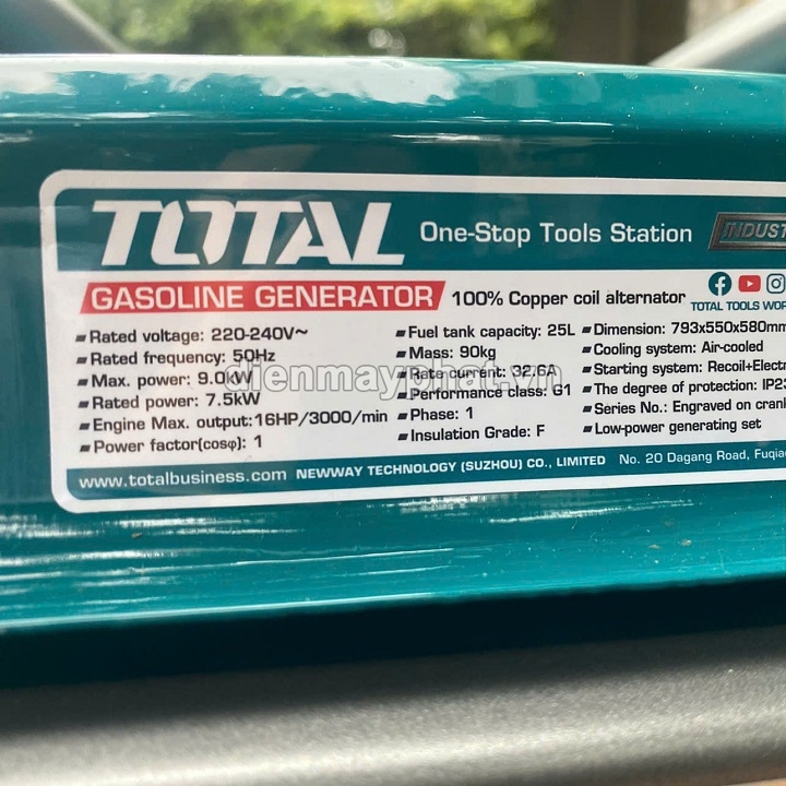Máy phát điện động cơ xăng TOTAL TP190006 9kW