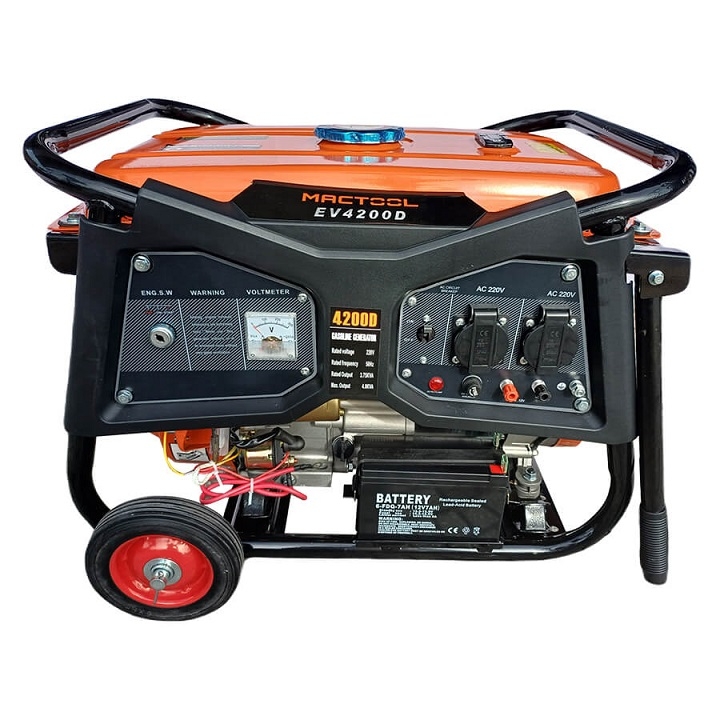 Máy Phát Điện Chạy Xăng 4KVA Mactool EV4200D Có Đề