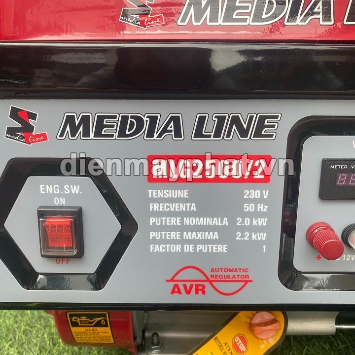 Máy Phát Điện Media Line Chạy Xăng 2Kw MLG2500/2