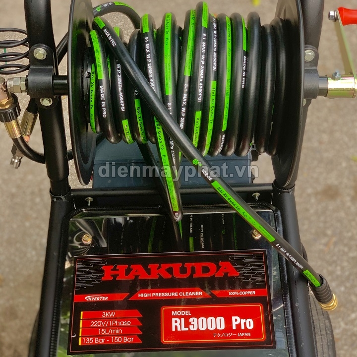 Máy phun xịt rửa xe cao áp Hakuda 3kW RL3000 pro piston sứ