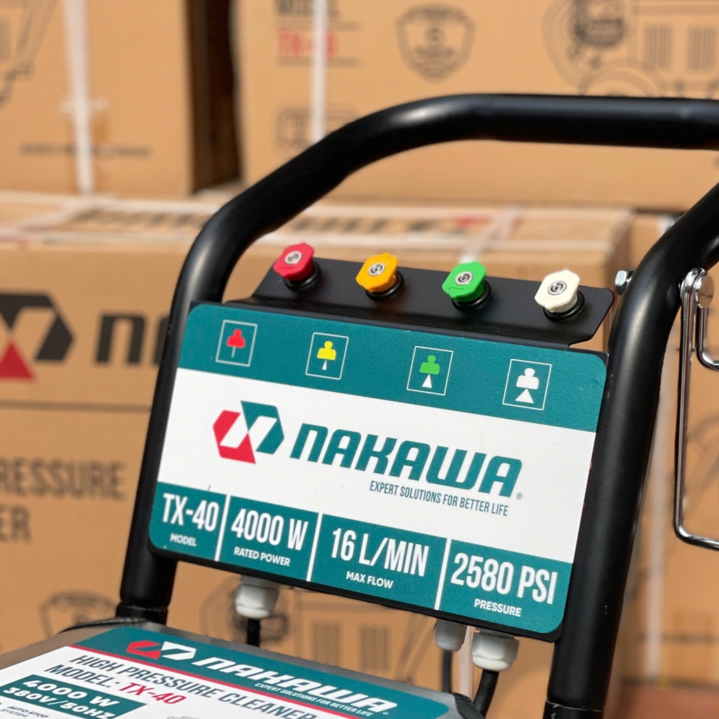 Máy rửa xe công nghiệp 4KW Nakawa 2580PSI TX-40 piston sứ 3 pha
