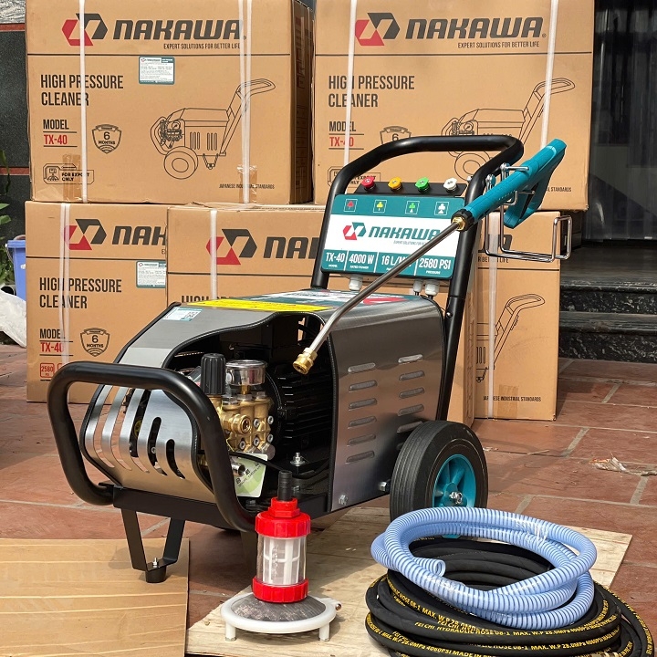 Máy rửa xe công nghiệp 4KW Nakawa 2580PSI TX-40 piston sứ 3 pha