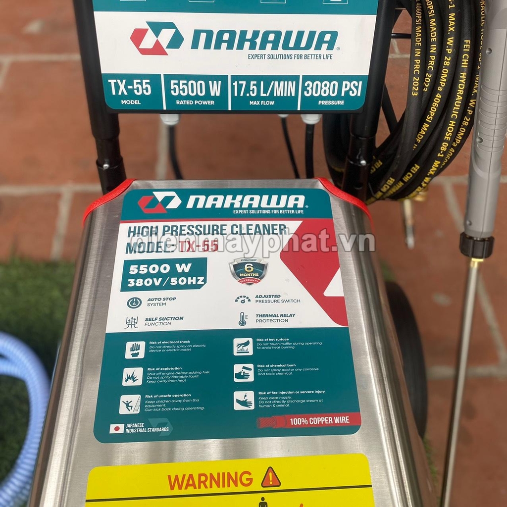 Máy rửa xe cao áp 5.5KW NAKAWA TX-55 piston sứ