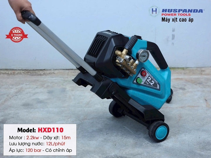 Máy rửa xe gia đình HUSPANDA 2200W HXD110 tay kéo
