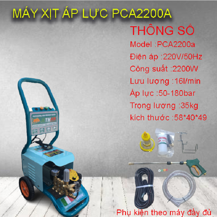 Máy Rửa Xe Cao Áp Jetman 2200W PCA2200A