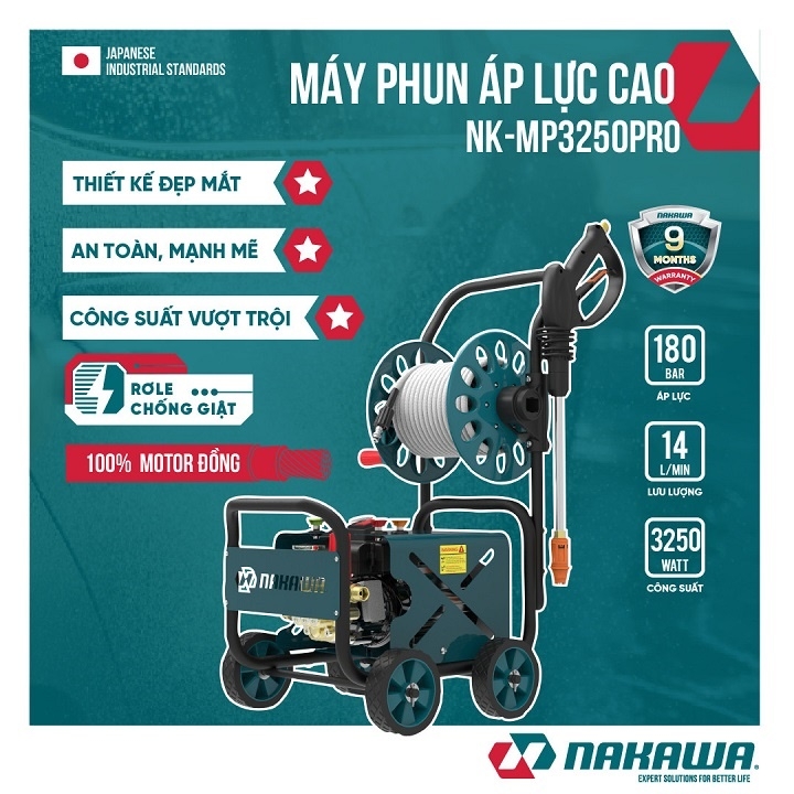 Máy xịt rửa NAKAWA 3250W NK-MP3250Pro