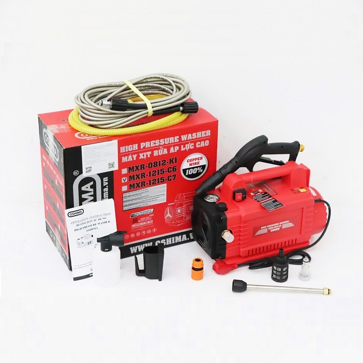 Máy xịt rửa Oshima MXR-1215-C6 2.8kW Đỏ Điện 1 pha