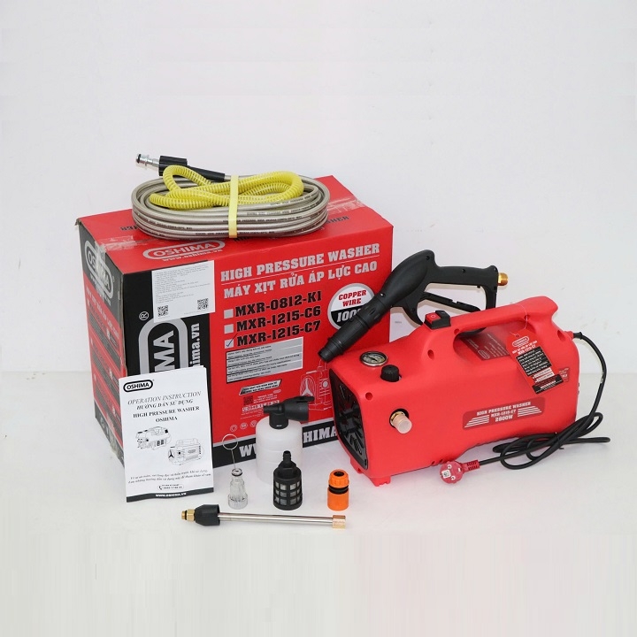 Máy xịt rửa Oshima MXR-1215-C7 2.8kW Đỏ Điện 1 pha