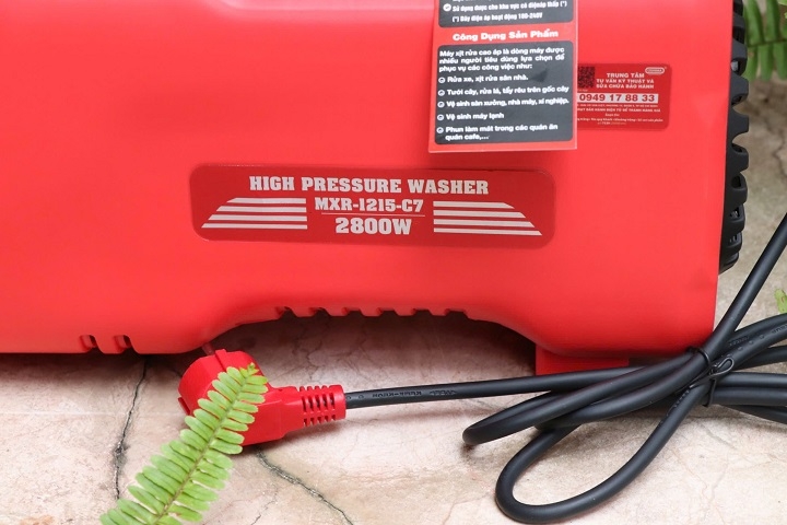 Máy xịt rửa Oshima MXR-1215-C7 2.8kW Đỏ Điện 1 pha