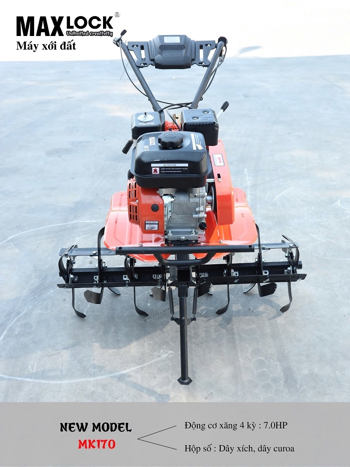 Máy xới đất chạy xăng MAXLOCK 6.5HP MK170