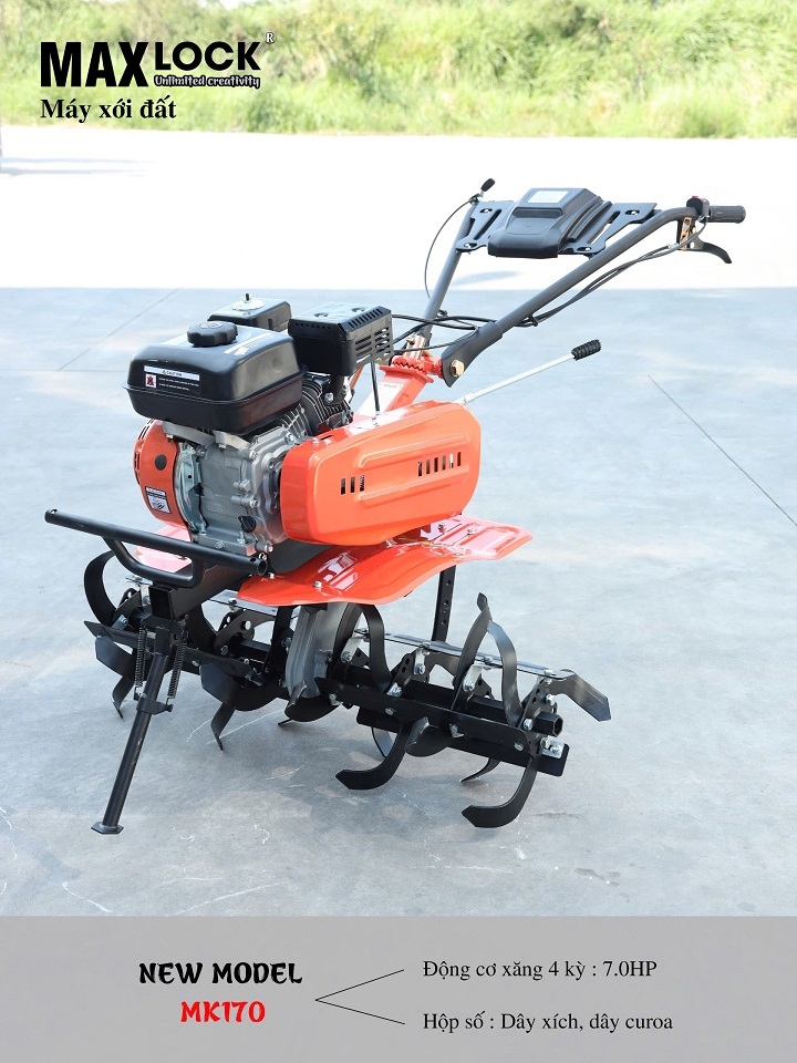 Máy xới đất chạy xăng MAXLOCK 6.5HP MK170