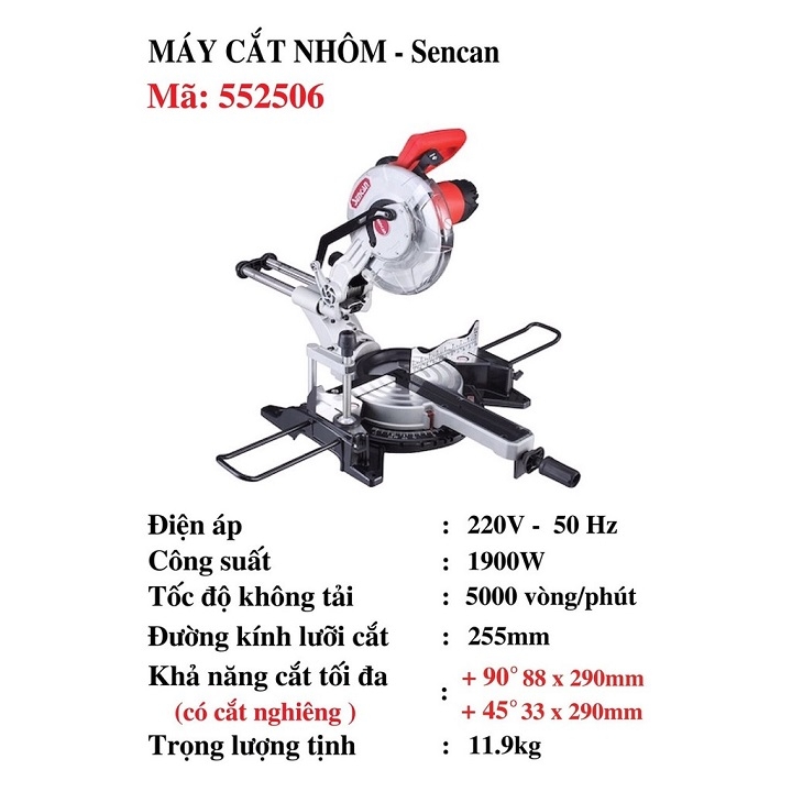 Máy Cắt Nhôm Sencan 1900W 552506