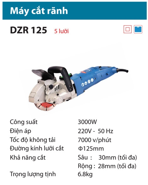 Máy Cắt Rãnh 5 Lưỡi Dongcheng 3000W DZR125