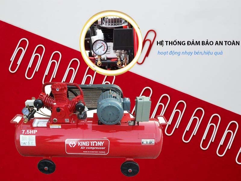 Máy Nén Khí Dây Đai 2 Cấp Kingtony 15HP 450L KTC-350W2