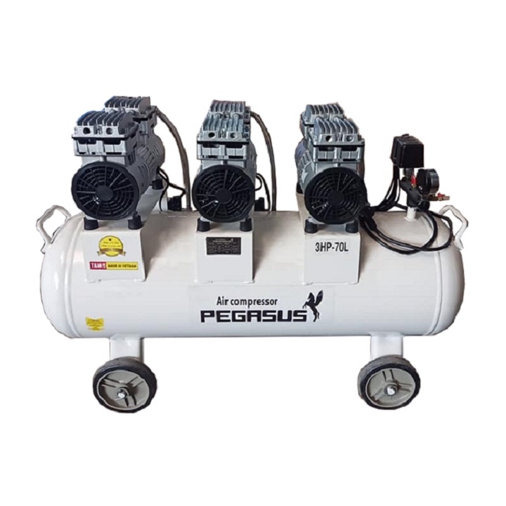 Máy Nén Khí Không Dầu Pegasus 3HP 70L TM-OF750x3-70L