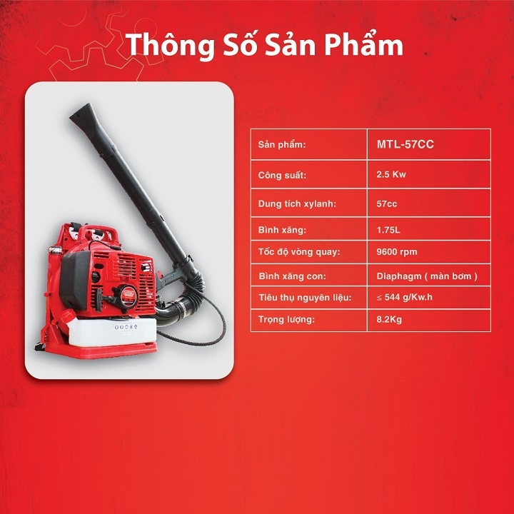 Máy thổi lá Oshima MTL 57CC chạy xăng 2 thì