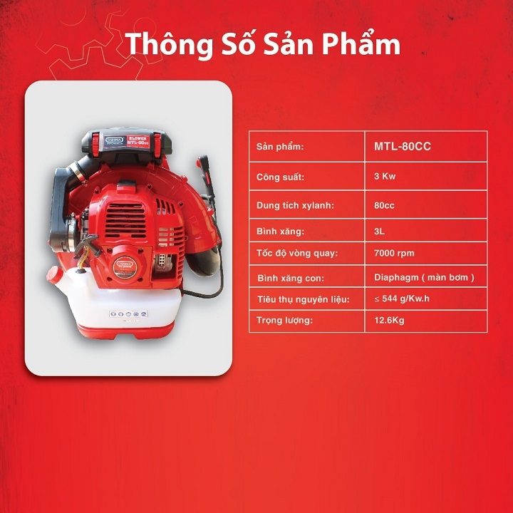 Máy thổi lá Oshima 3000W MTL 80CC
