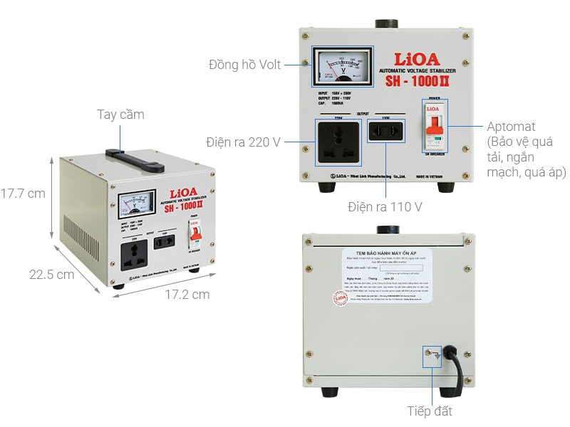 Ổn áp 1 pha Lioa 1KVA SH 1000 II