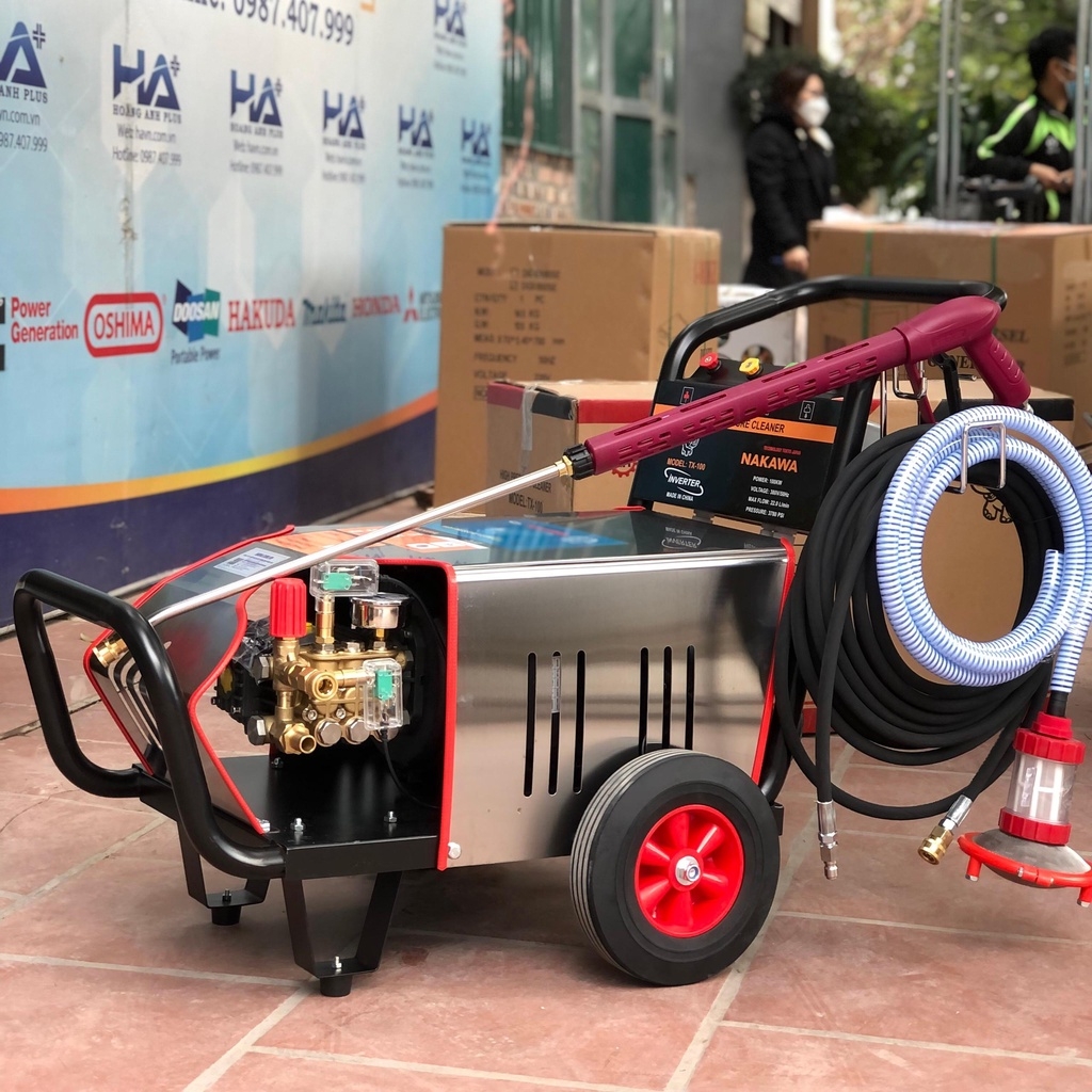 Máy Rửa Xe Cao Áp Nakawa 10Kw 3780 PSI 3 Pha TX-100 (Piston Sứ)