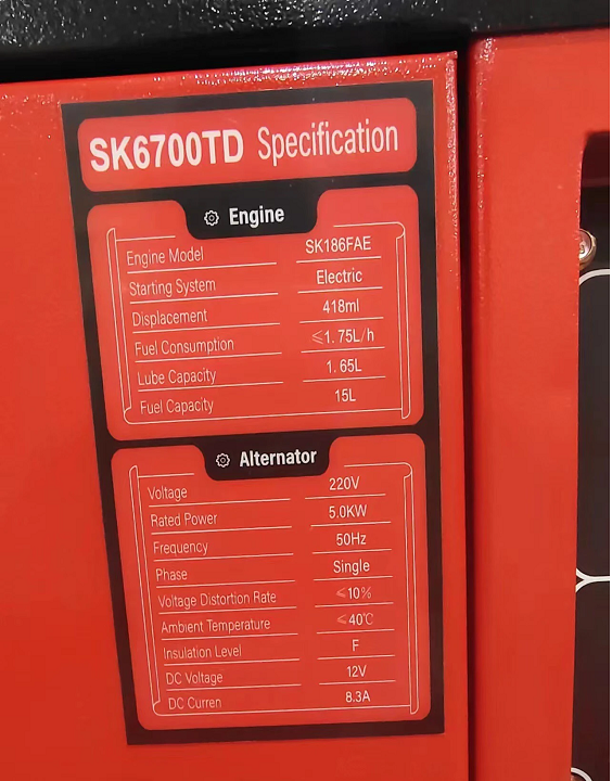 Máy phát điện chạy dầu SUMOKAMA 5KW SK6700TD