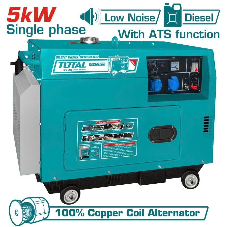 Máy phát điện động cơ dầu TOTAL TP250001-1 5kW