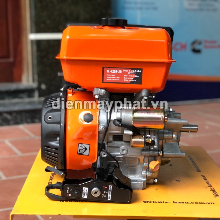 Máy nổ chạy xăng MITSUYAMA 16HP tua chậm TL-420R-2D đề