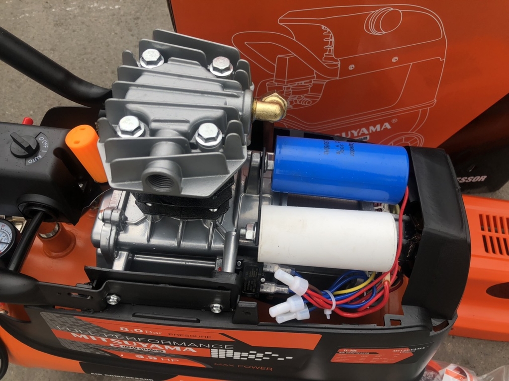 Máy nén khí có dầu 2 tụ MITSUYAMA 3.5HP TL-30L2T lên hơi nhanh