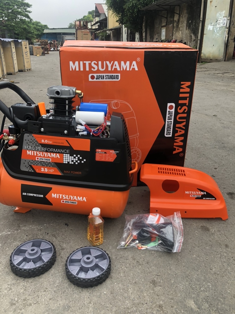 Máy nén khí có dầu 2 tụ MITSUYAMA 3.5HP TL-30L2T lên hơi nhanh