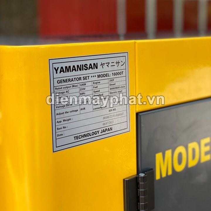 Máy phát điện chạy dầu YAMANISAN 15KVA YM16000T