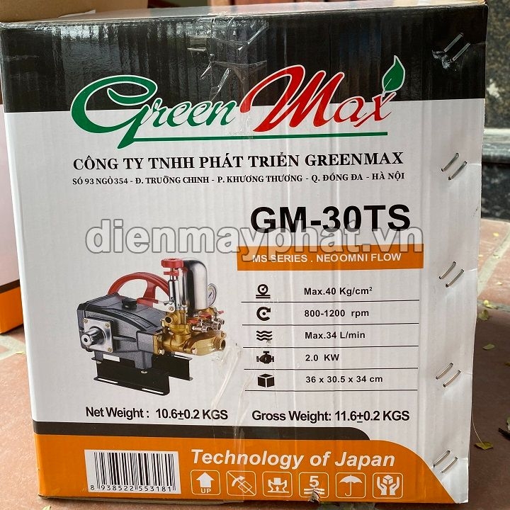 Đầu Xịt Áp Lực Gmax 2HP GM-30TS Piston Sứ