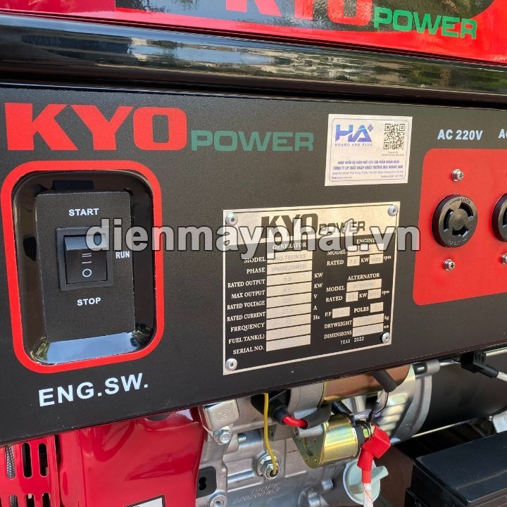 Máy phát điện chạy xăng KYO POWER 7KW THG8000KXS đề